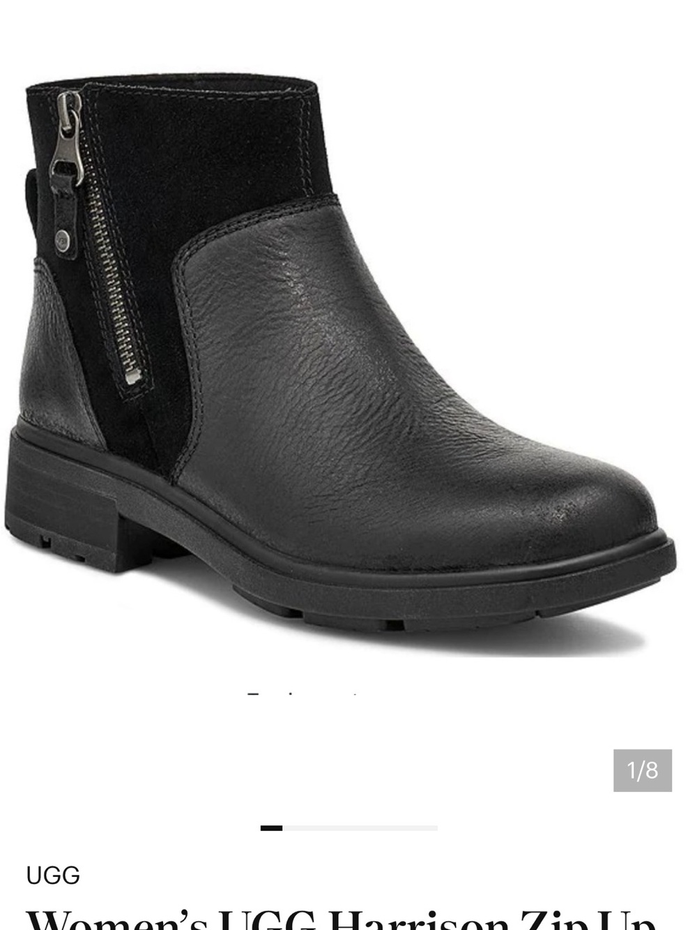 UGG Women’s Harrison Zip Ankle Boot in Black